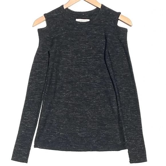 CURRENT/ELLIOTT Women’s melange black cold shoulder sweater with thumbholes med. - Picture 4 of 6